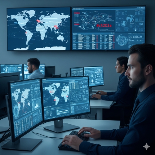 Laptop mit leuchtendem roten Warnsymbol und der Meldung System Hacked – Darstellung einer Cyberattacke als Beispiel für die Bedeutung von IT-Sicherheitsframeworks.