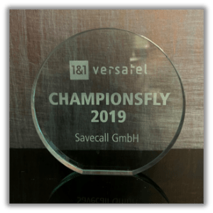 SAVECALL 1&1 Versatel Championsfly Award 2019