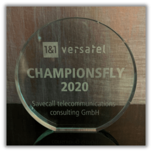 SAVECALL 1&1 Versatel Championsfly Award 2020