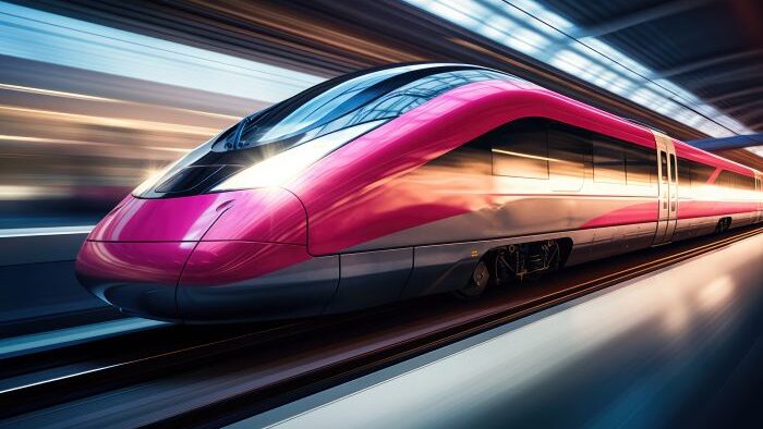 Moderner Hochgeschwindigkeitszug als Symbol für MPLS Netzwerke mit maximaler Performance und Stabilität