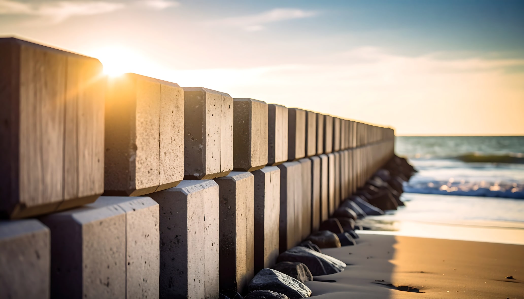 Schutzmauer am Meer, das IT-Security repräsentiert