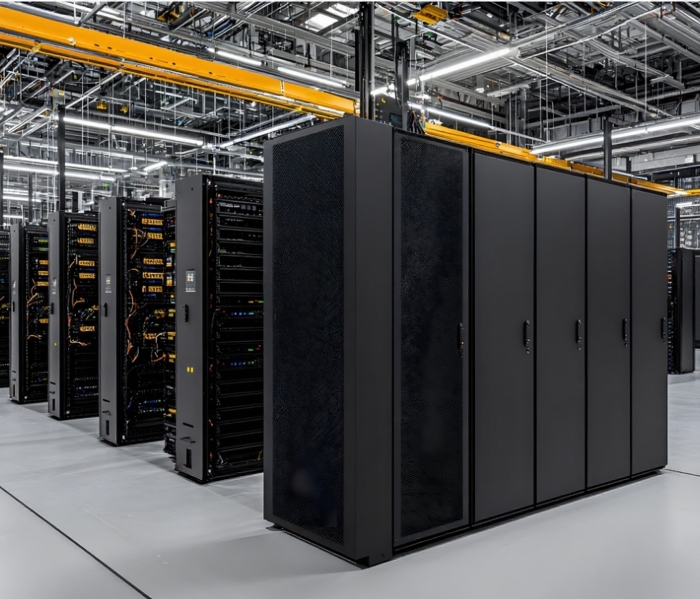 Moderne Serverfarm mit redundanter Infrastruktur für sicheres Business Hosting von SAVECALL