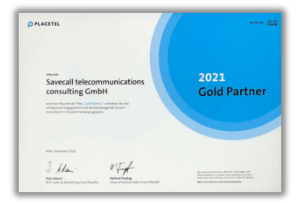 SAVECALL Placetel Gold Partner 2021