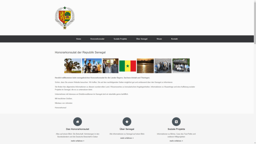 Website Honorarkonsulat Senegal